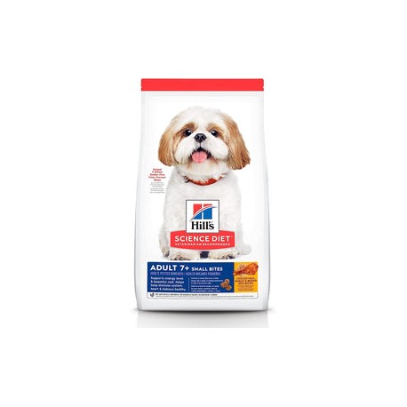 Hill's Science Diet Small Bites Alimento Seco para Perro Senior Raza Pequeña Receta Pollo y Cebada, 6.8 kg